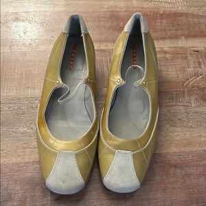 Prada Women's Gold and Silver Flats